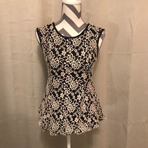 FLORAL LACE DESIGN BLOUSE WITH SHEER BACK